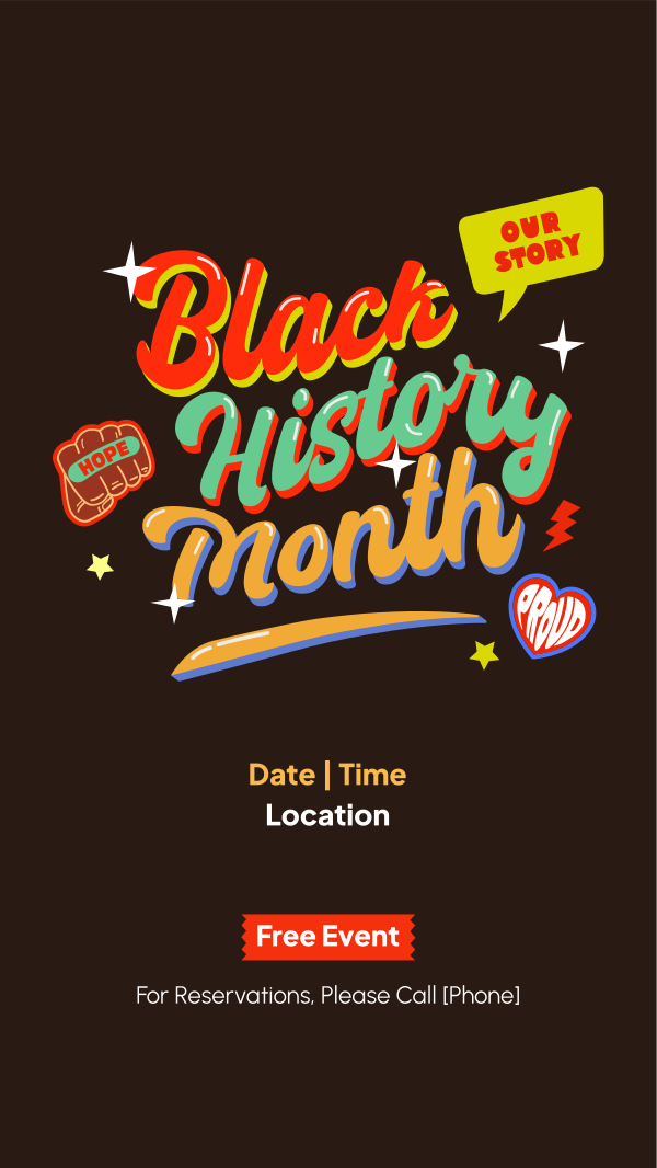 Multicolor Black History Month Instagram Story Design Image Preview