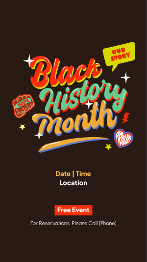 Multicolor Black History Month Instagram story Image Preview