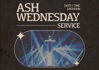 Retro Ash Wednesday Service Postcard Image Preview