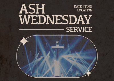 Retro Ash Wednesday Service Postcard Image Preview