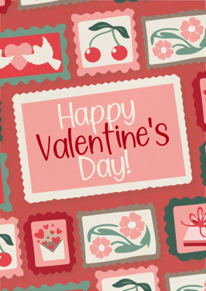 Rustic Retro Valentines Greeting Poster Image Preview