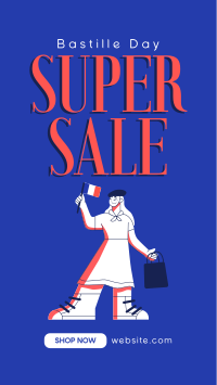 Super Bastille Day Sale Facebook Story Design