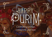 Celebrating Purim Postcard Design