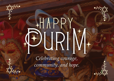 Celebrating Purim Postcard Image Preview