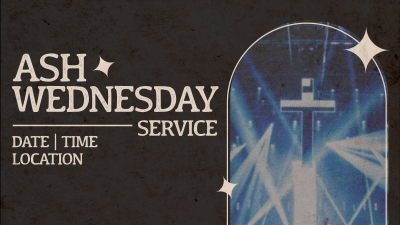 Retro Ash Wednesday Service Facebook event cover Image Preview