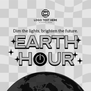 Earth Hour Retro Instagram post Image Preview