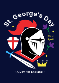 St. George's Knight Helmet Poster Design