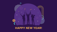 New Year Friends Zoom background Image Preview