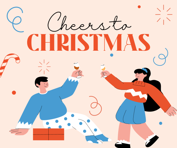 Cheers to Christmas Facebook Post Design