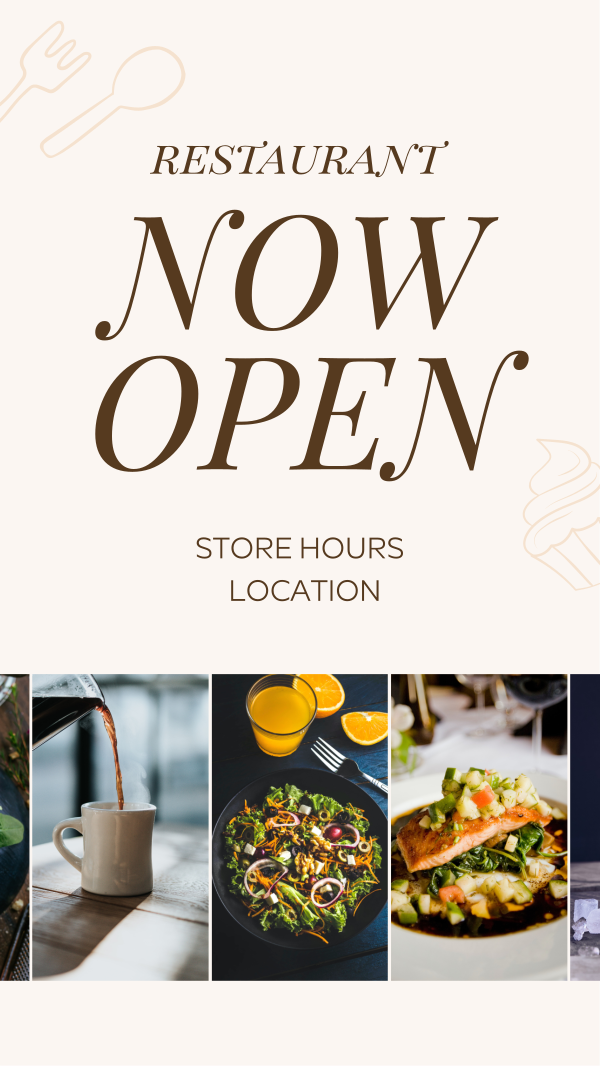 Restaurant Open Instagram Story Design Image Preview