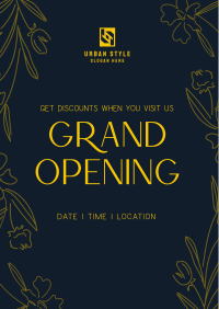 Floral Grand Opening Poster Image Preview