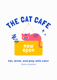 Cat Cafe Poster Design