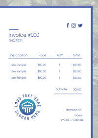 Tropical Plants Invoice Preview