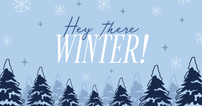 Hey There Winter Greeting Facebook ad Image Preview