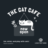 Cat Cafe Open Instagram Post Design