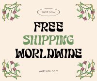 Floral Free Shipping Facebook Post Design