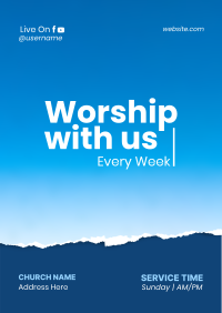 Worship With Us Poster Design