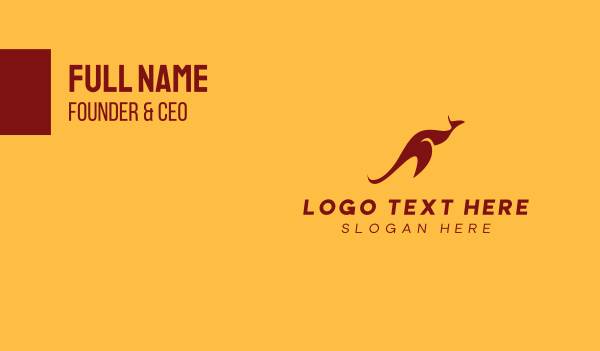 Aussie Red Kangaroo Business Card Design Image Preview