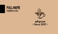 Cute Coffee Cup Face Business Card Image Preview