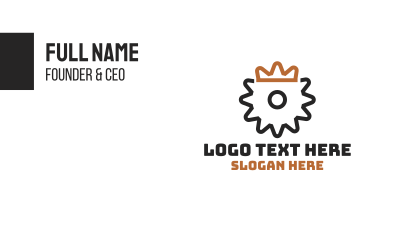Gear Crown Outline Business Card