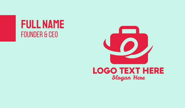 Modern Red Luggage  Business Card Design Image Preview