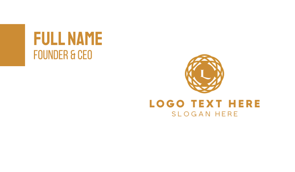 Golden  Pendant Lettermark Business Card Design Image Preview