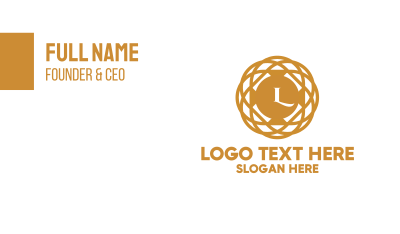 Golden  Pendant Lettermark Business Card