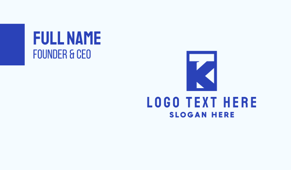 Blue Chat Letter K Business Card Design Image Preview