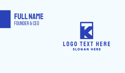 Blue Chat Letter K Business Card Image Preview