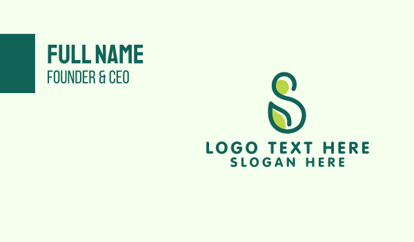 Green Organic Plant Letter S Business Card Design Image Preview