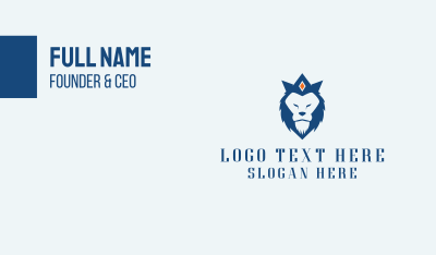Blue Lion Crown  Business Card Image Preview