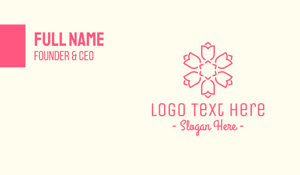 Beautiful Tulip Hexagon Business Card Design Image Preview