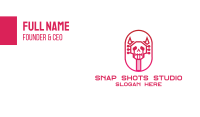 Red Gradient Skull Guitar Business Card Image Preview