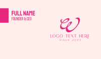 Pink Wellness Letter W Business Card Design