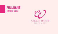 Pink Wellness Letter W Business Card Image Preview