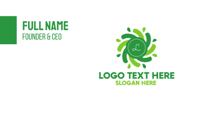 Green Radial Lettermark Business Card Image Preview