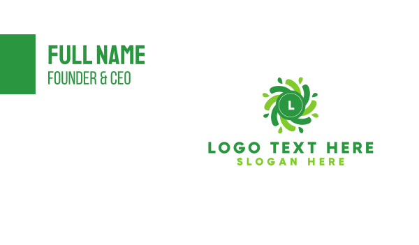 Green Radial Lettermark Business Card Design Image Preview