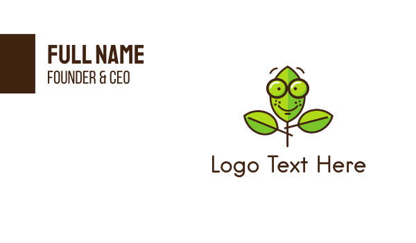 Cute Nerd Plant Business Card Design Image Preview
