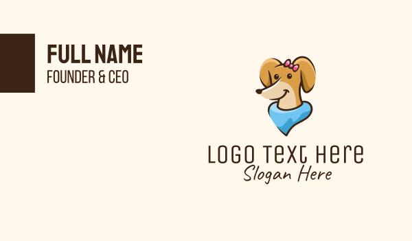 Cute Female Dog Business Card Design