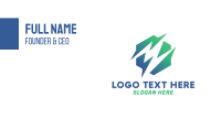 Green Gradient Octagon Spark Business Card Preview