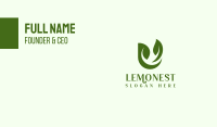 Green Herbal Letter U Business Card Image Preview