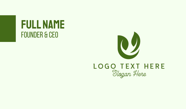 Green Herbal Letter U Business Card Design Image Preview