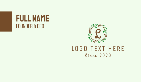 Branch Plant Wreath Business Card Design Image Preview