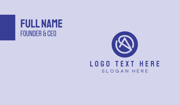 Purple Cursor Letter A Business Card Design Image Preview