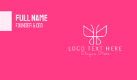 Pink Butterfly Monoline  Business Card Preview