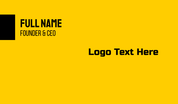 Black & Yellow Budget Text Business Card Design