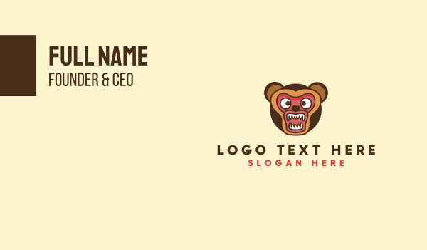 Angry Bear Roar Business Card Design Image Preview