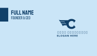 Blue Letter C Wings  Business Card Image Preview