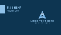 Blue Gradient Human Letter A Business Card Image Preview