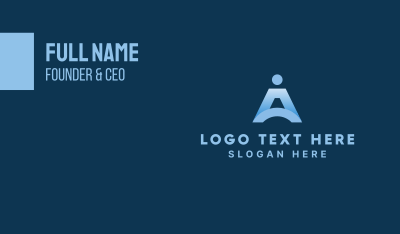 Blue Gradient Human Letter A Business Card Image Preview